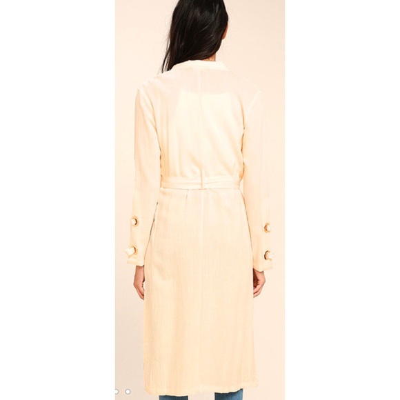 Lulus Pale Peach Trench - Picture 4 of 8